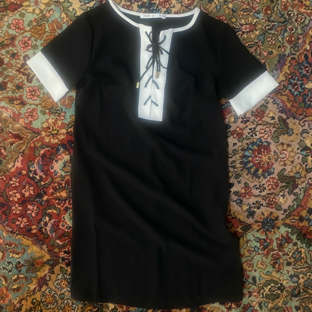 Black and white mini dress